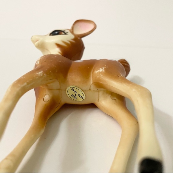 Vintage Bambi Deer Fawn Hard Plastic Figurine 6” Tall Hong Kong - Picture 16 of 16